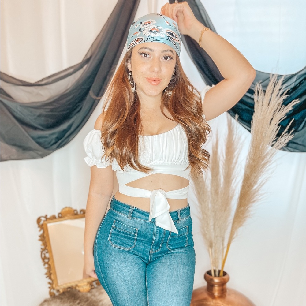 White wrap top